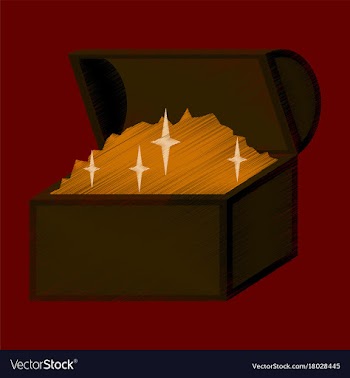 Flat shading style icon treasure chest vector image