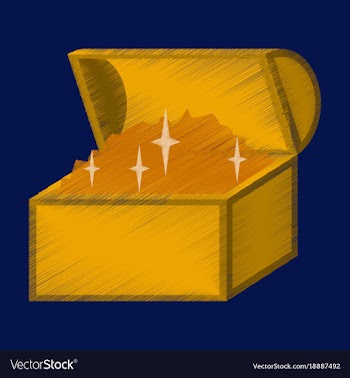 Flat shading style icon treasure chest vector image