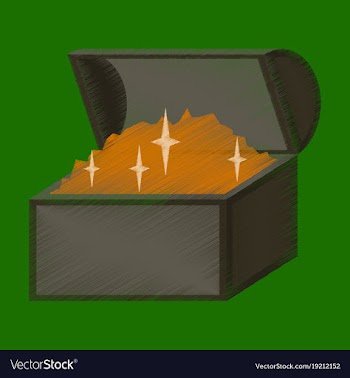 Flat shading style icon treasure chest vector image