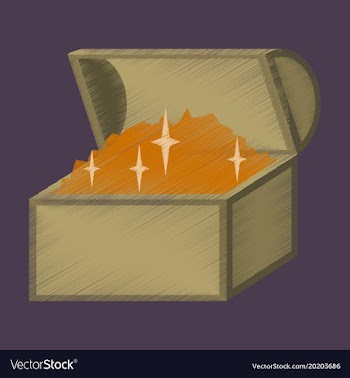 Flat shading style icon treasure chest vector image