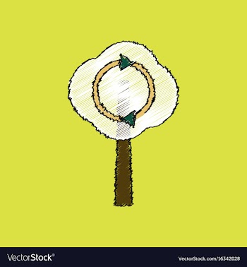 Flat shading style icon tree and air circulation vector image