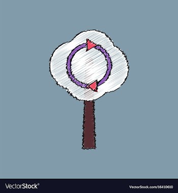 Flat shading style icon tree and air circulation vector image