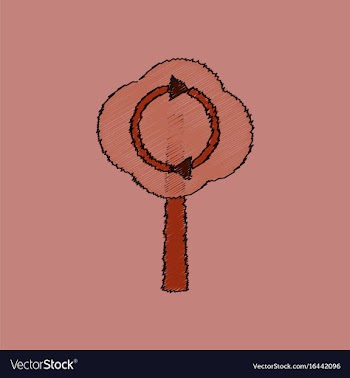Flat shading style icon tree and air circulation vector image