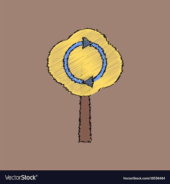 Flat shading style icon tree and air circulation vector image