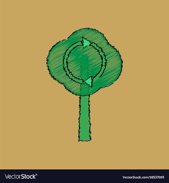Flat shading style icon tree and air circulation vector image