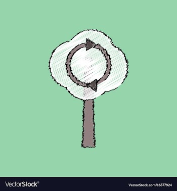 Flat shading style icon tree and air circulation vector image