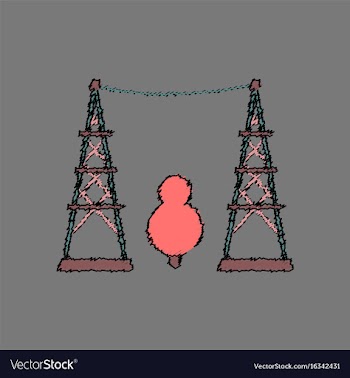 Flat shading style icon tree between the electric vector image