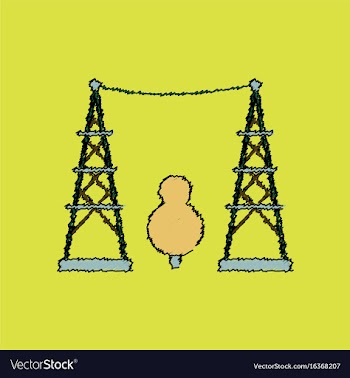 Flat shading style icon tree between the electric vector image
