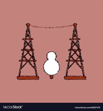 Flat shading style icon tree between the electric vector image