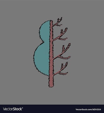 Flat shading style icon tree in winter and summer vector image