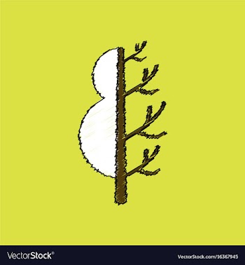 Flat shading style icon tree in winter and summer vector image