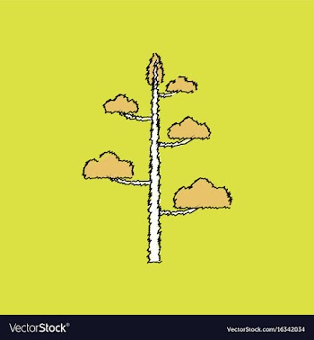 Flat shading style icon tree vector image