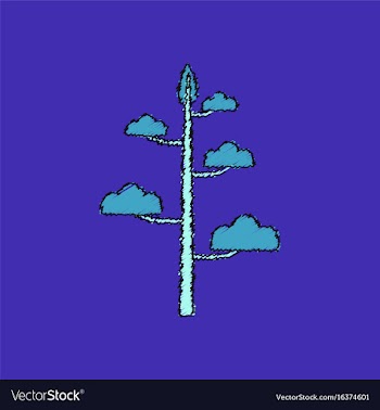 Flat shading style icon tree vector image