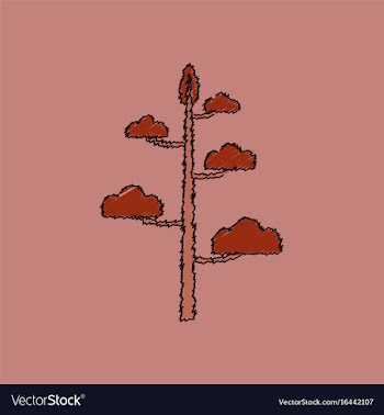 Flat shading style icon tree vector image
