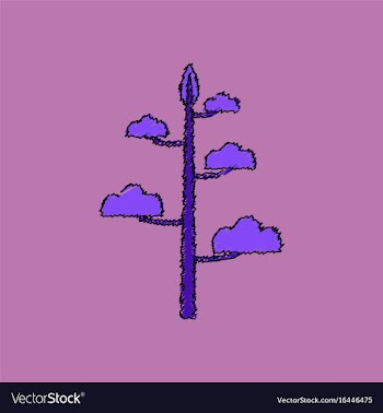 Flat shading style icon tree vector image