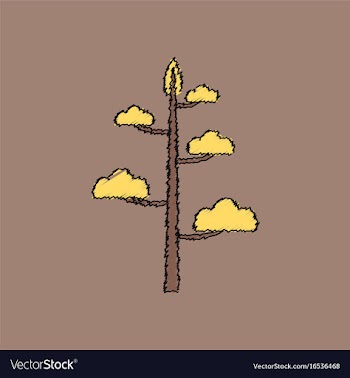 Flat shading style icon tree vector image