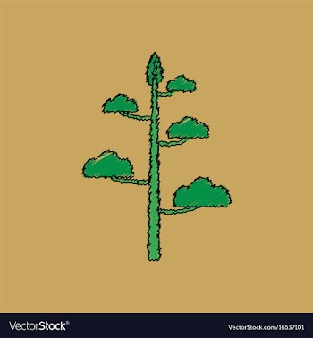 Flat shading style icon tree vector image