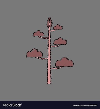 Flat shading style icon tree vector image