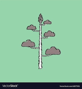 Flat shading style icon tree vector image