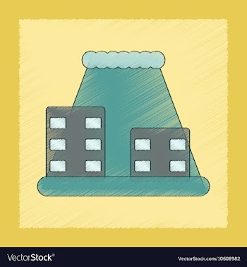 Flat shading style icon tsunami city vector image