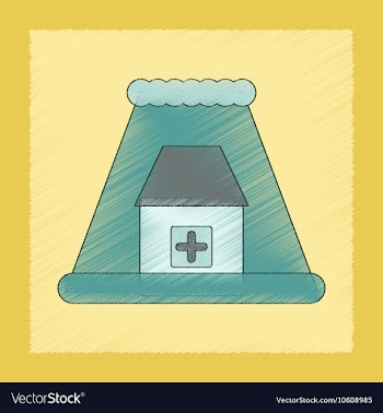 Flat shading style icon tsunami city vector image