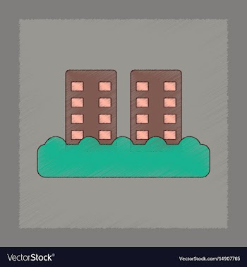 Flat shading style icon tsunami city vector image