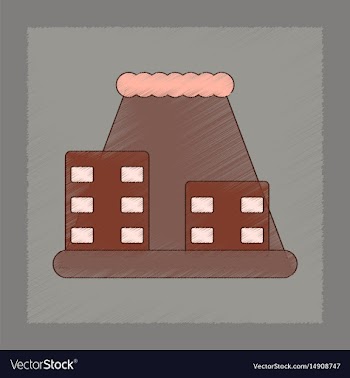 Flat shading style icon tsunami city vector image