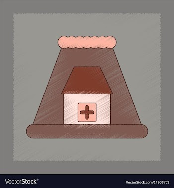 Flat shading style icon tsunami city vector image