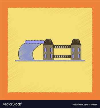 Flat shading style icon tsunami city vector image