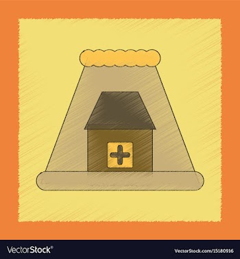 Flat shading style icon tsunami city vector image