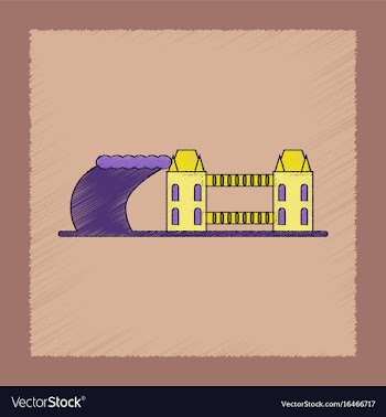 Flat shading style icon tsunami city vector image