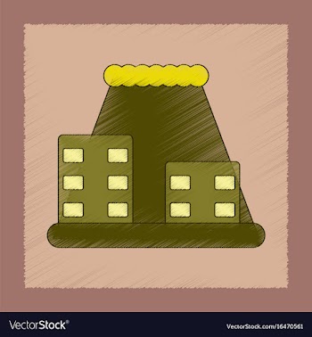 Flat shading style icon tsunami city vector image