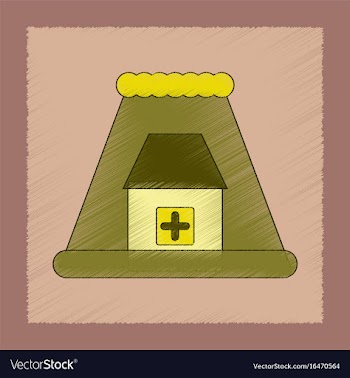 Flat shading style icon tsunami city vector image
