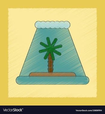 Flat shading style icon tsunami Island vector image