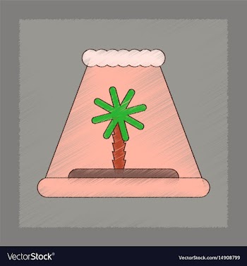 Flat shading style icon tsunami island vector image
