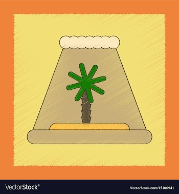 Flat shading style icon tsunami island vector image