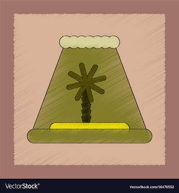 Flat shading style icon tsunami island vector image