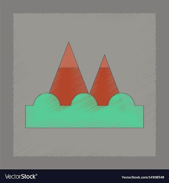 Flat shading style icon tsunami mountains vector image