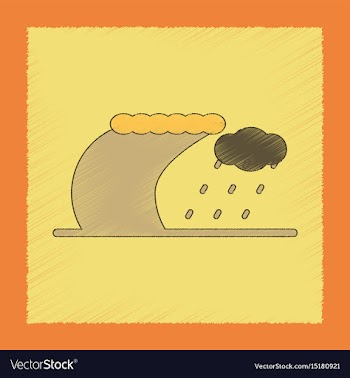 Flat shading style icon tsunami storm vector image