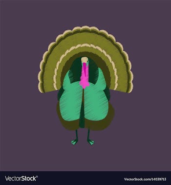 Flat shading style icon turkey vector image