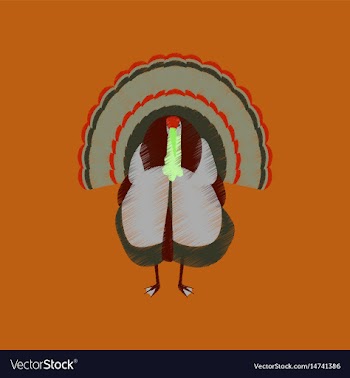 Flat shading style icon turkey vector image