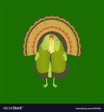 Flat shading style icon turkey vector image