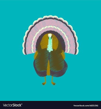Flat shading style icon turkey vector image