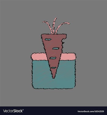 Flat shading style icon turnip in soil vector image