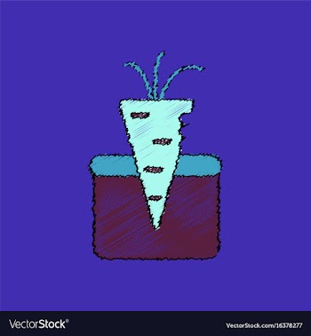 Flat shading style icon turnip in soil vector image