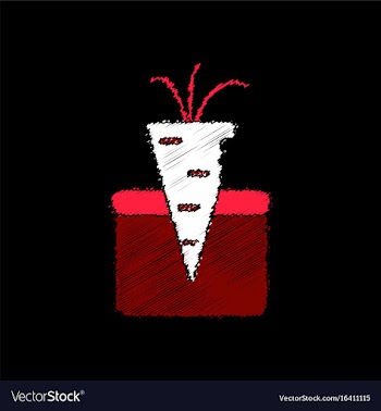 Flat shading style icon turnip in soil vector image