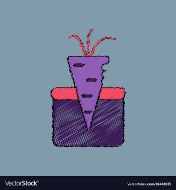 Flat shading style icon turnip in soil vector image