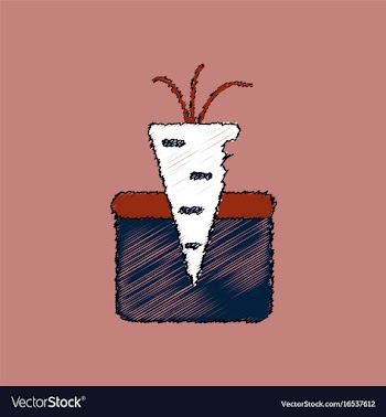 Flat shading style icon turnip in soil vector image