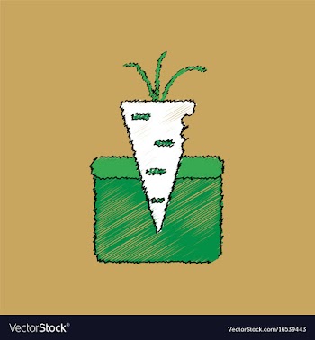 Flat shading style icon turnip in soil vector image