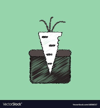 Flat shading style icon turnip in soil vector image